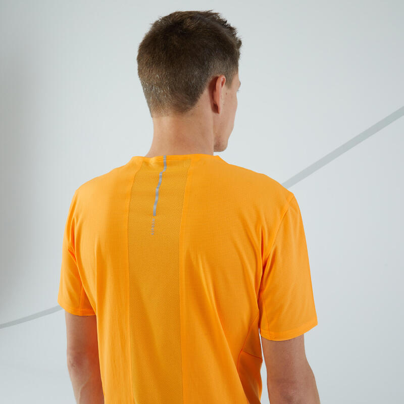 Ademend hardloop T-shirt voor heren Light mango oranje
