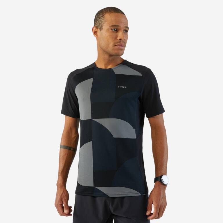 Men's Breathable Running T-Shirt KIPRUN LIGHT-BLACK