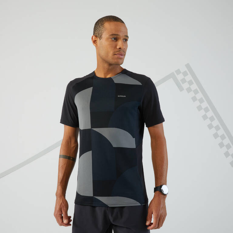 KIPRUN 900 Light Men's Breathable Running T-shirt - Black/Carbon grey