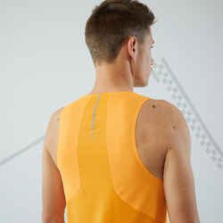 KIPRUN LIGHT MEN'S BREATHABLE RUNNING TANK TOP-MANGO/WAVE