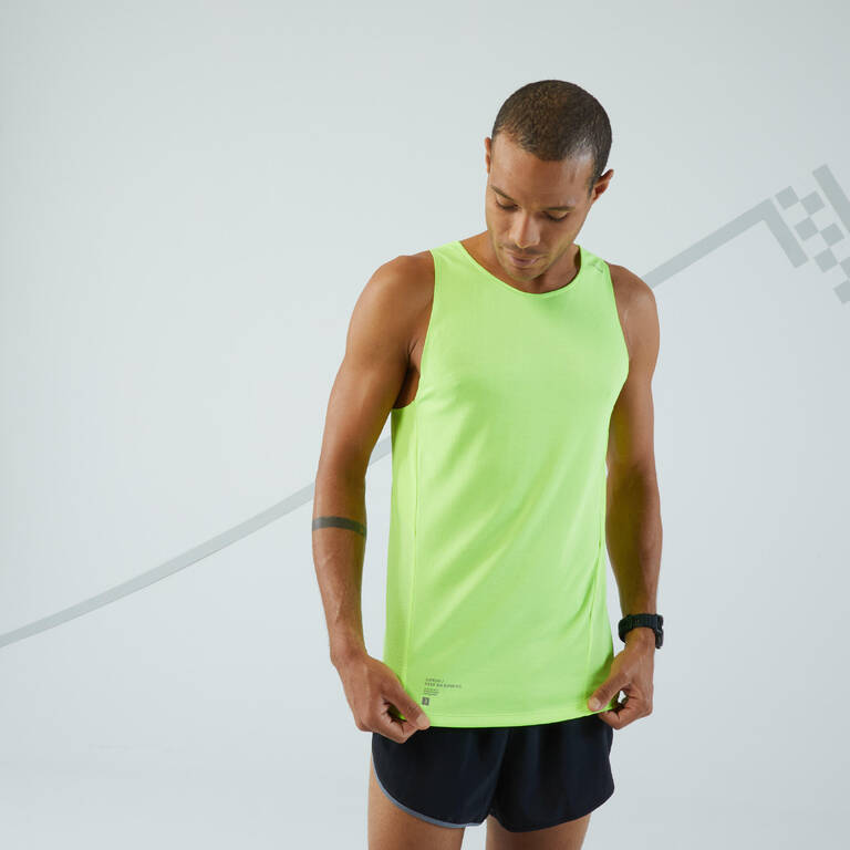 KIPRUN MEN'S BREATHABLE RUNNING TANK TOP - YELLOW