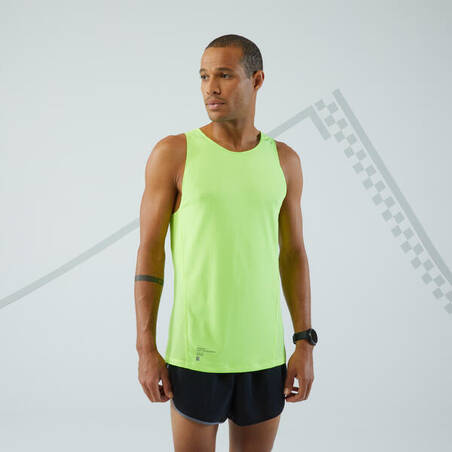 KIPRUN MEN'S BREATHABLE RUNNING TANK TOP - YELLOW