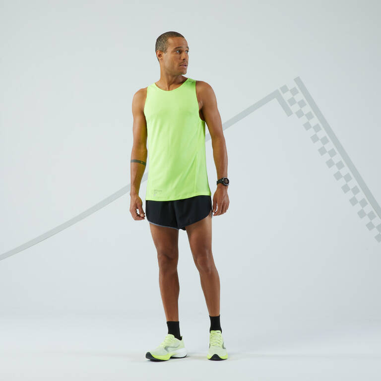 KIPRUN MEN'S BREATHABLE RUNNING TANK TOP - YELLOW