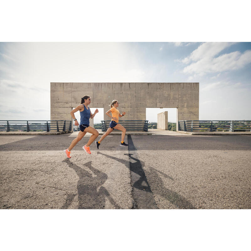 Débardeur running avec brassière intégrée Femme - KIPRUN CARE bleu orage