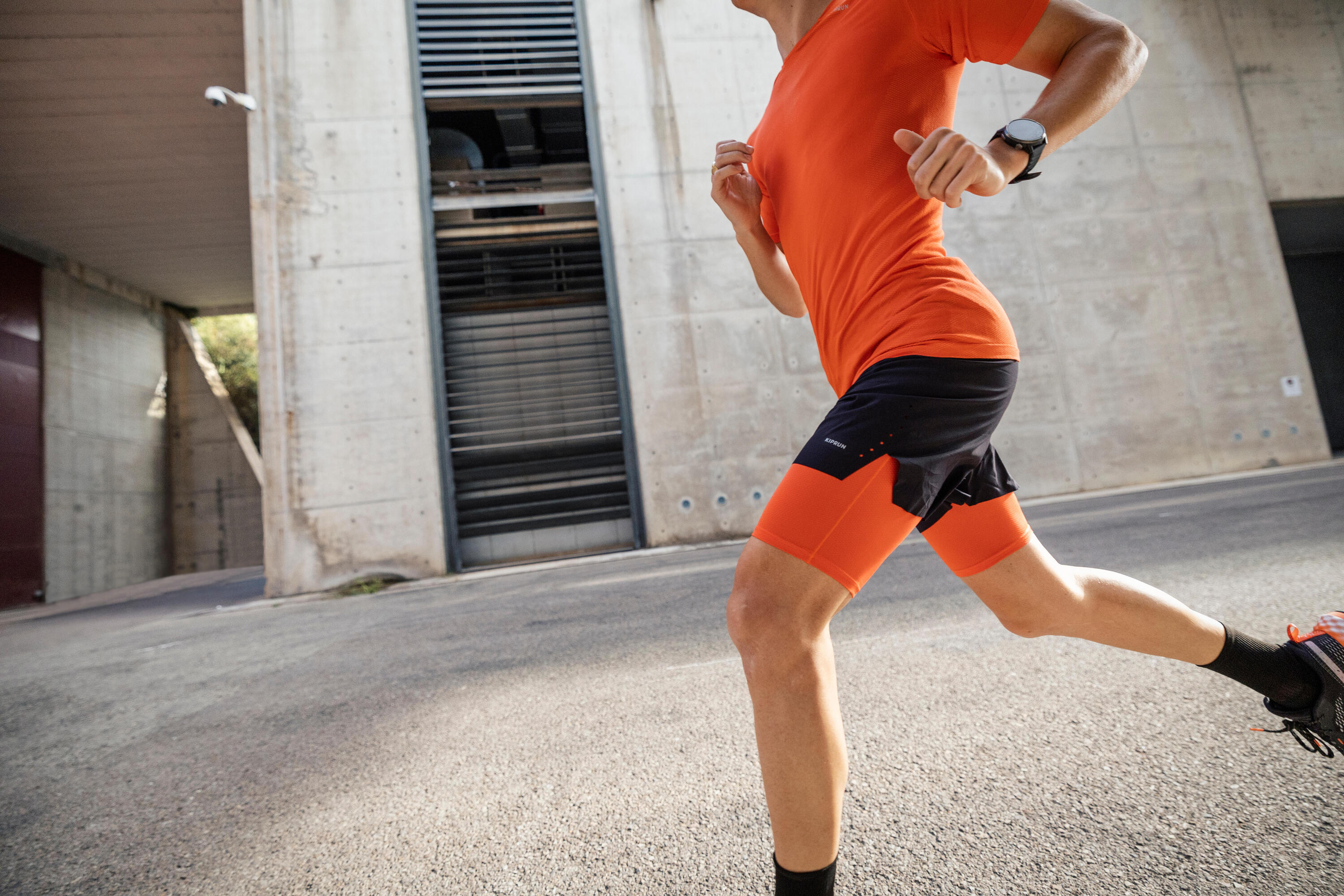 Men's Running 2-in-1 Tight Shorts - black red 12/12