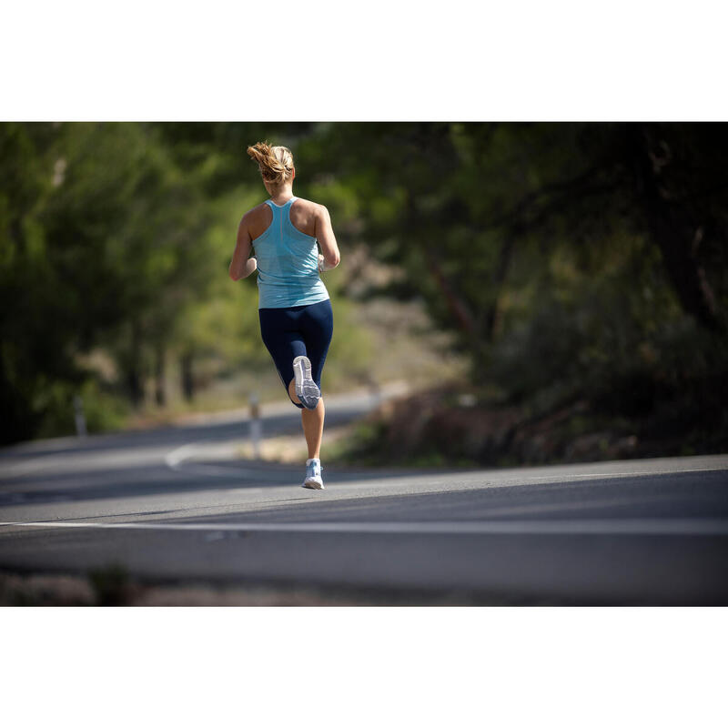 Débardeur running avec brassière intégrée Femme - KIPRUN Run 500 Conf bleu ciel