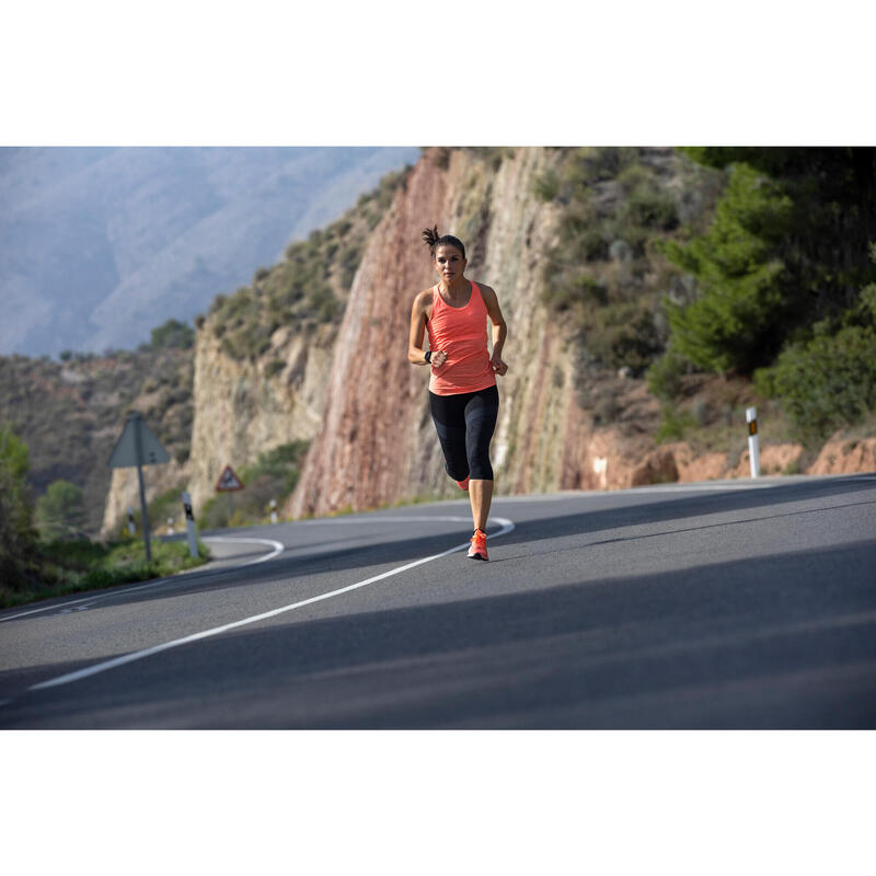 Canotta running donna RUN 500 COMFORT corallo