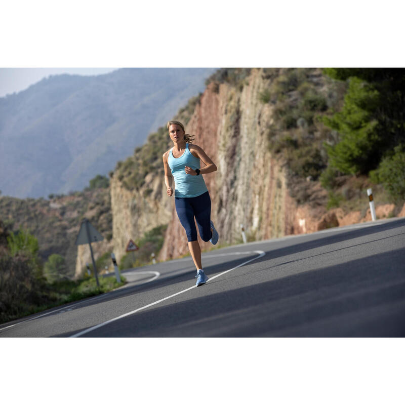 Débardeur running avec brassière intégrée Femme - KIPRUN Run 500 Conf bleu ciel