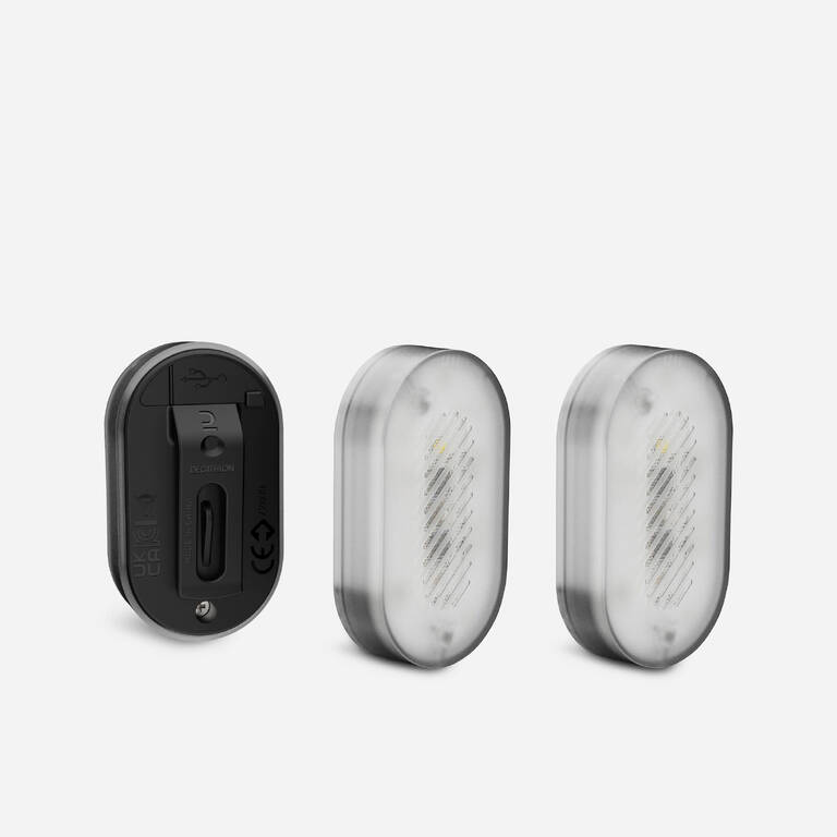 Lampu Sepeda Depan/Belakang Jepit USB Dua Pak SL510 - Hitam