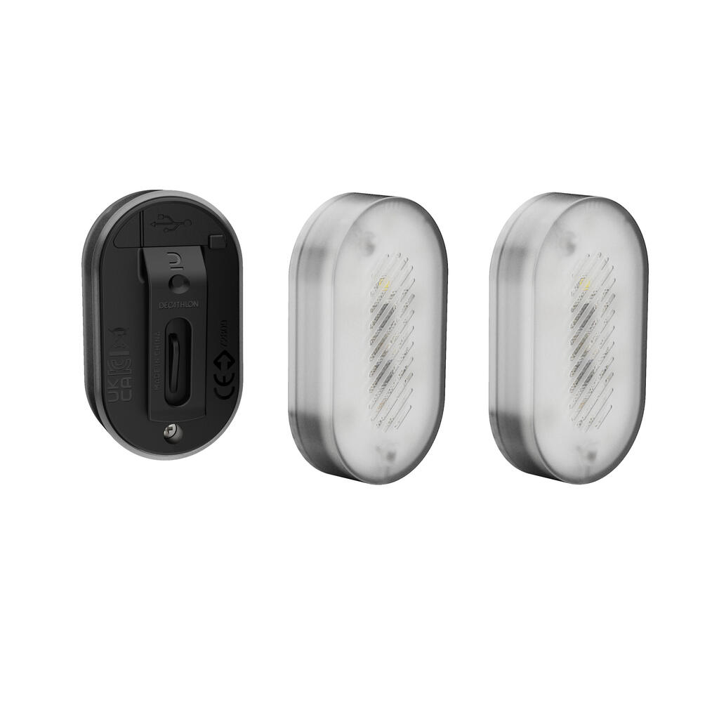 2 ECLAIRAGES VELO SL510 AVANT/ARRIERE NOIR USB CLIP