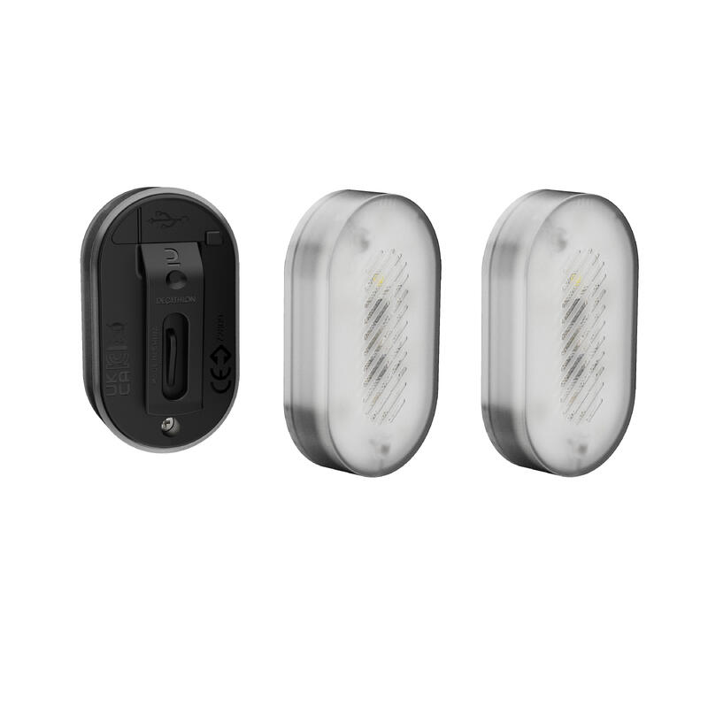 Fietslampjes voor/achter USB clip SL510 2 stuks zwart