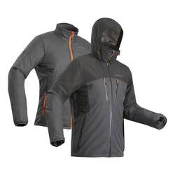 Men's 3-in-1 Waterproof Travel Trekking Jacket Travel 500 -10°C - Black