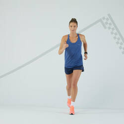 Women's Running Tank Top with Built-in Bra KIPRUN Care Blue Orange