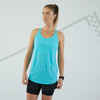 Sieviešu skriešanas bezpiedurkņu krekls ar iestrādātu krūšturi “Kiprun Care”, tirkīza