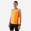 Majica bez rukava za trčanje Kiprun Light ženska narančasta