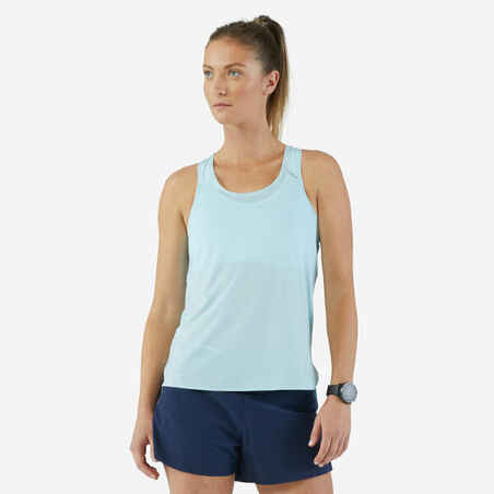 Modra ženska tekaška majica brez rokavov KIPRUN LIGHT 