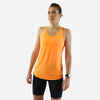 Lauf-Tanktop Damen mit integriertem Bustier - Care orange