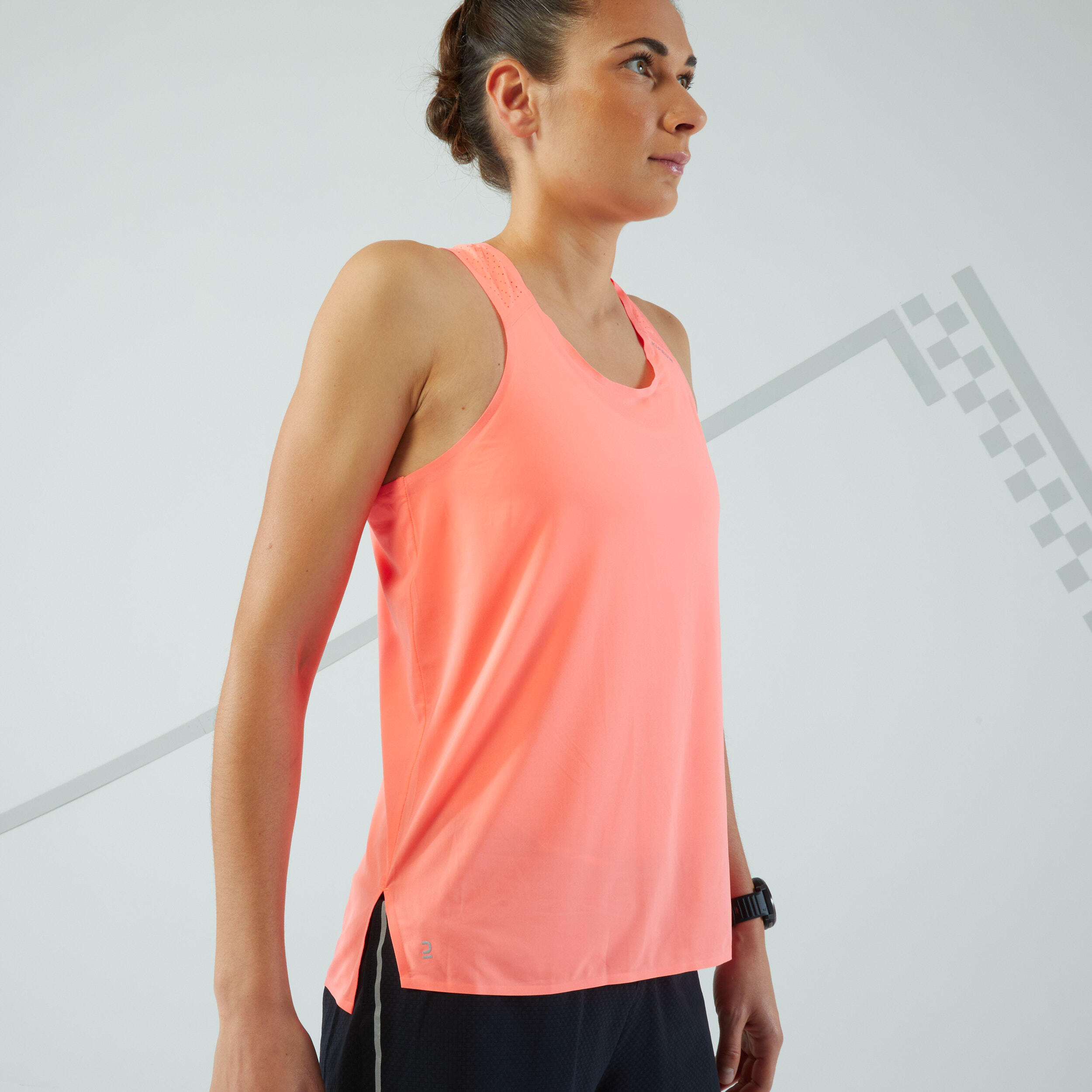Women's Lightweight Running Tank Top Run 900-coral 6/8