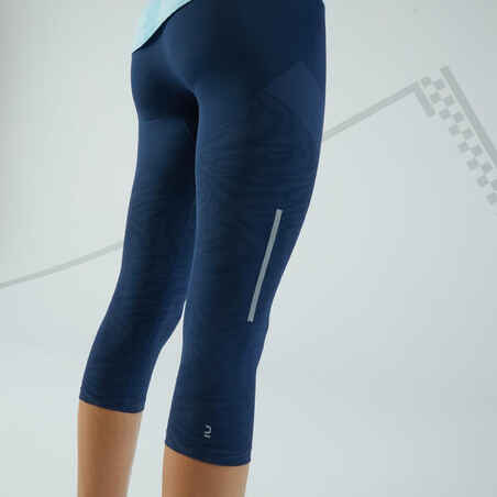 CARE women's seamless running cropped bottoms - dark blue