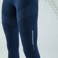 CARE women's seamless running cropped bottoms - dark blue