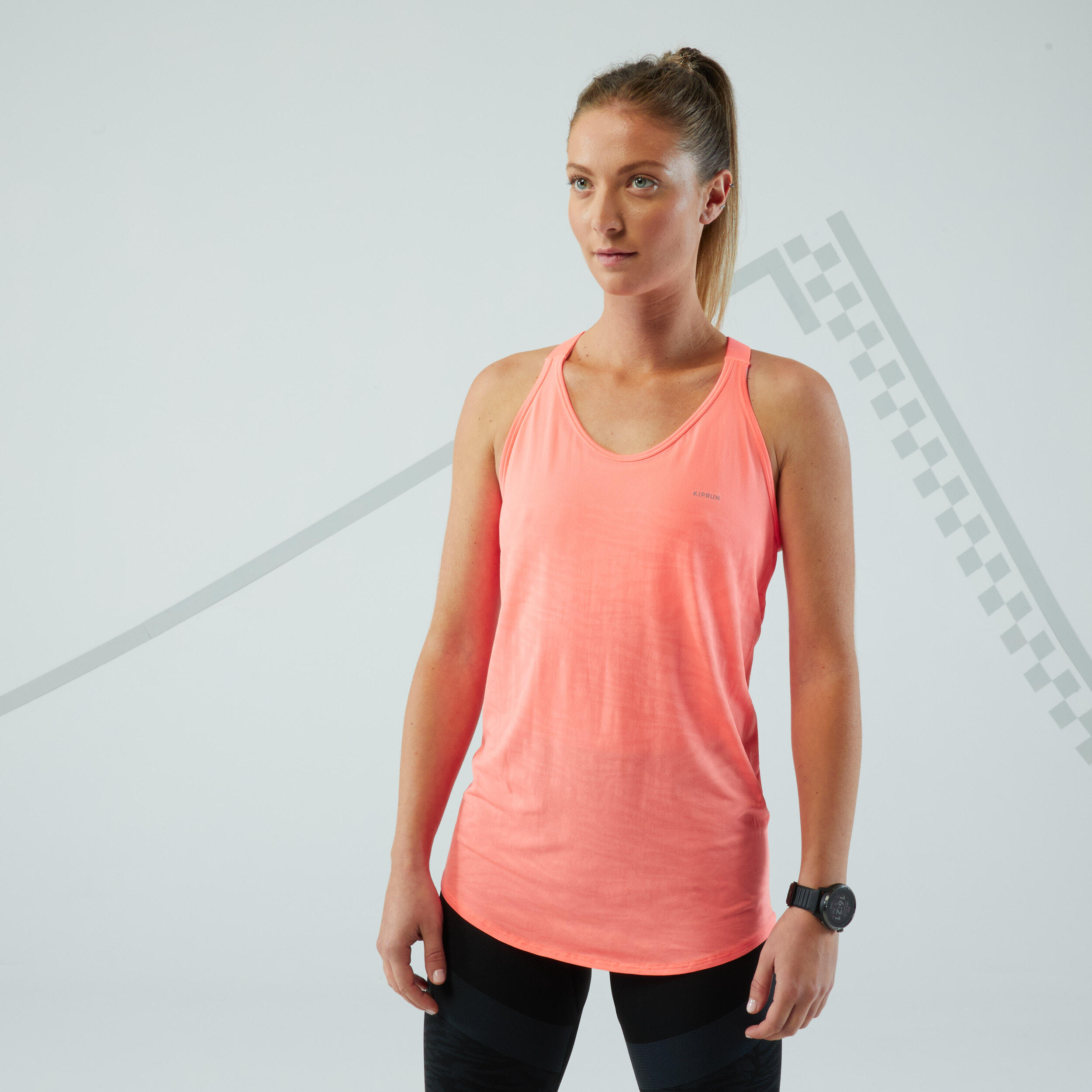 BLUZĂ SEAMLESS ALERGARE TRAIL RUNNING NEGRU KAKI Alergare