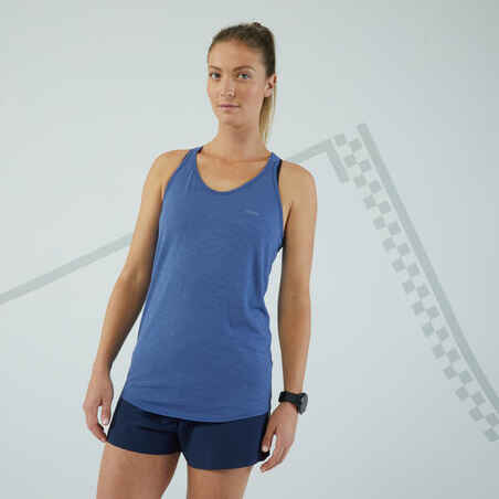 Modra ženska tekaška majica brez rokavov KIPRUN CARE