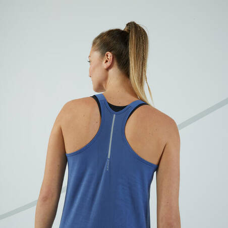 KIPRUN Run 500 women's seamless running tank top - slate blue