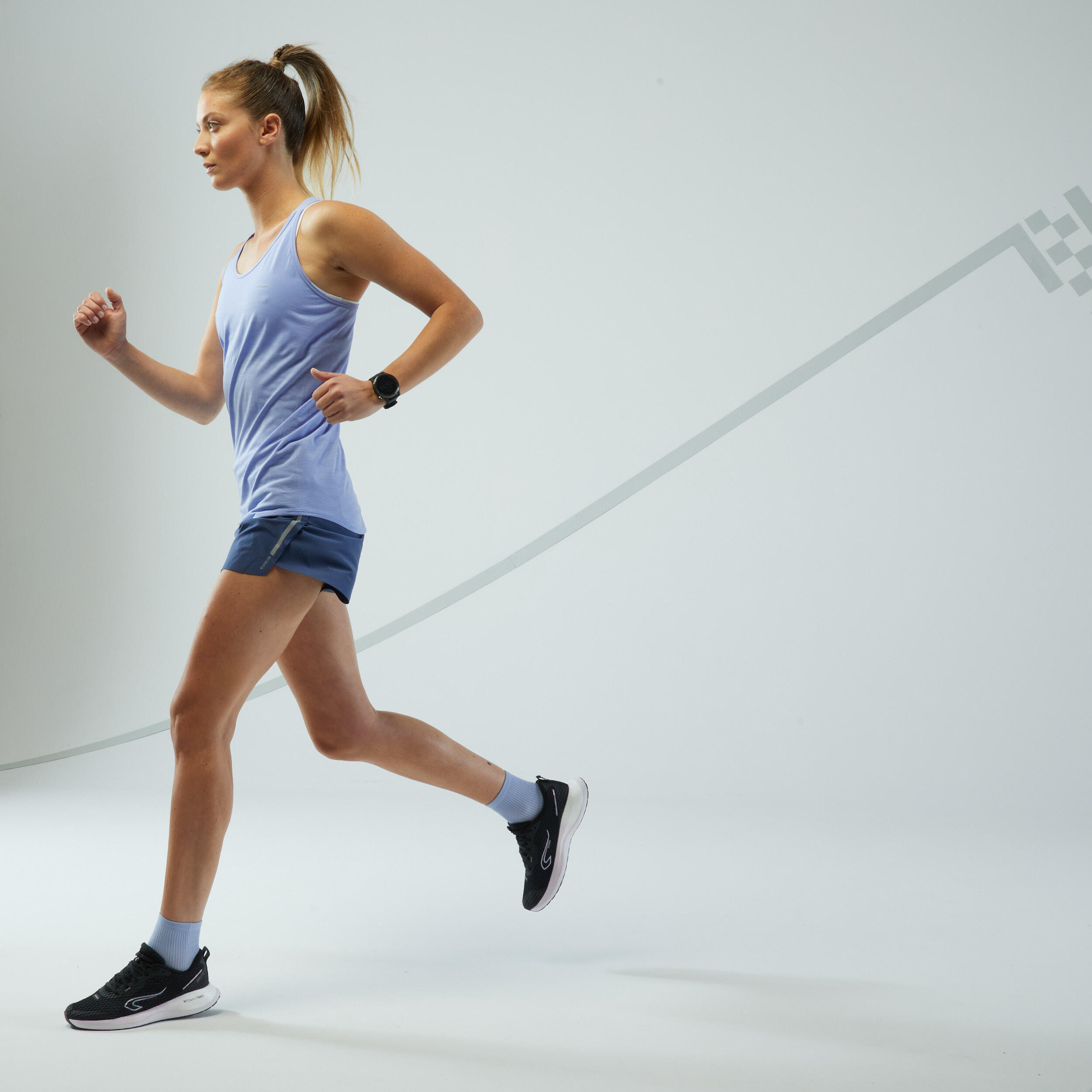Débardeur running sans couture femme - kiprun run 500 confort lavande 7/7