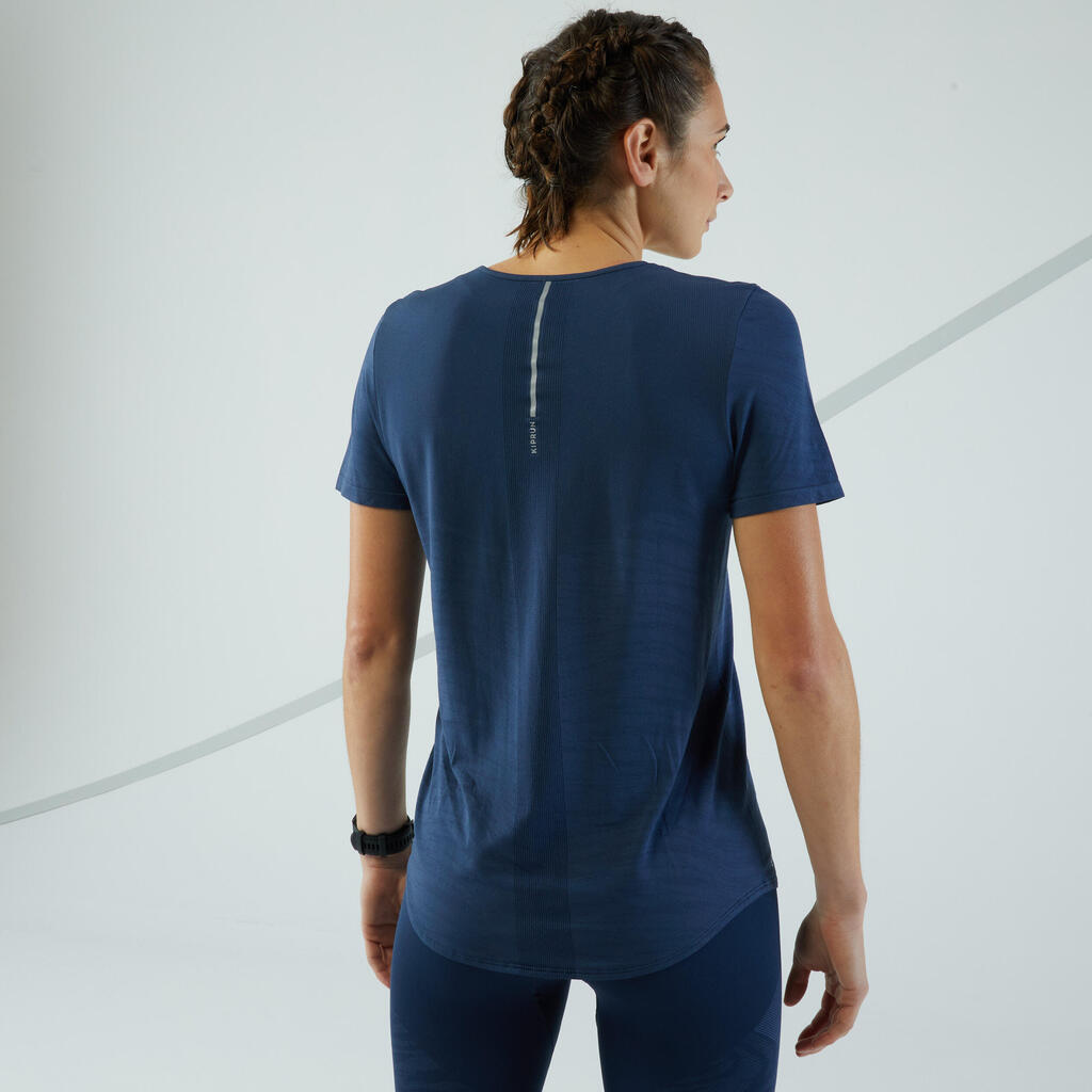 Laufshirt kurzarm Damen Seamless - Run 500 Komfort türkis