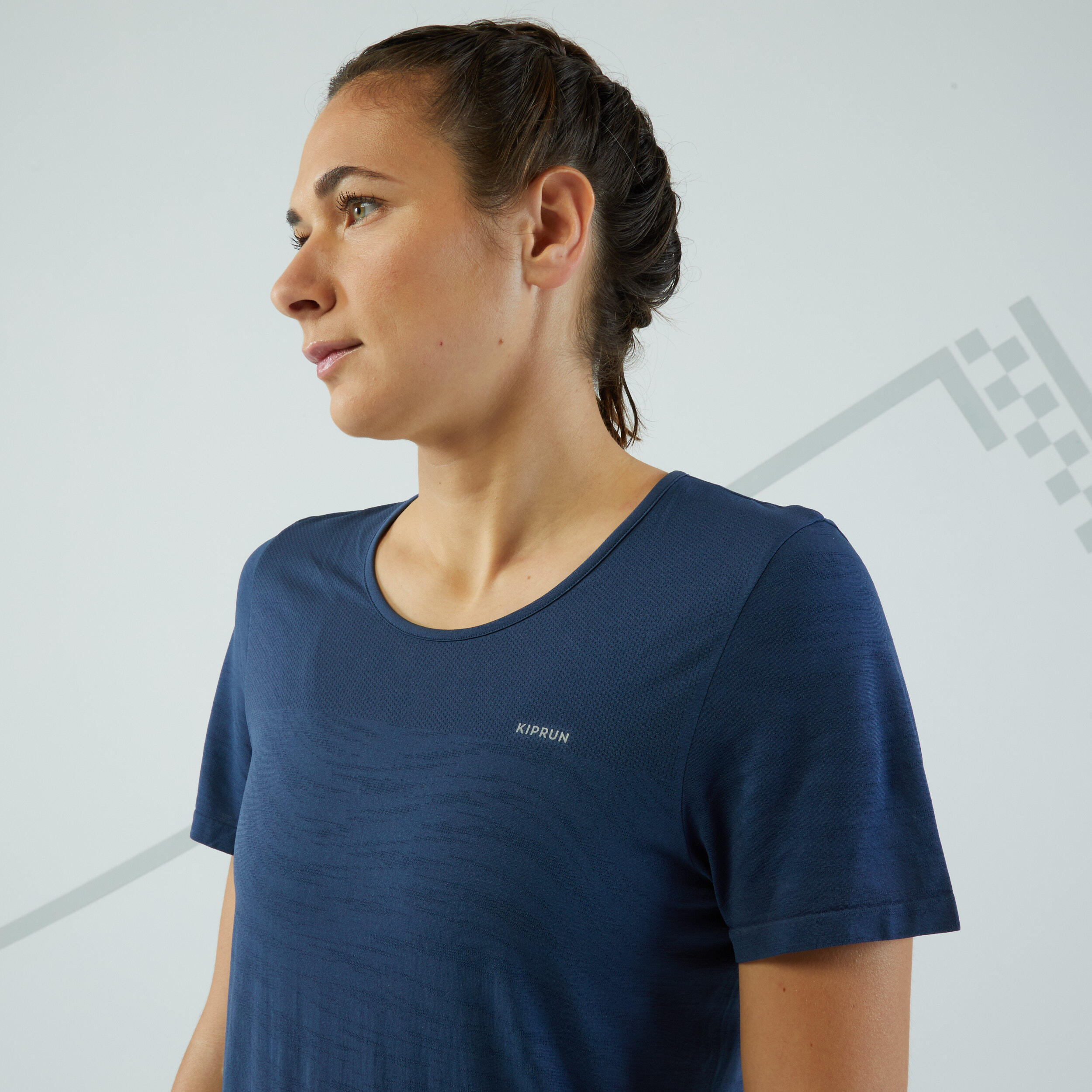 Women's breathable KIPRUN Run 500 running and trail T-shirt - slate blue 4/7