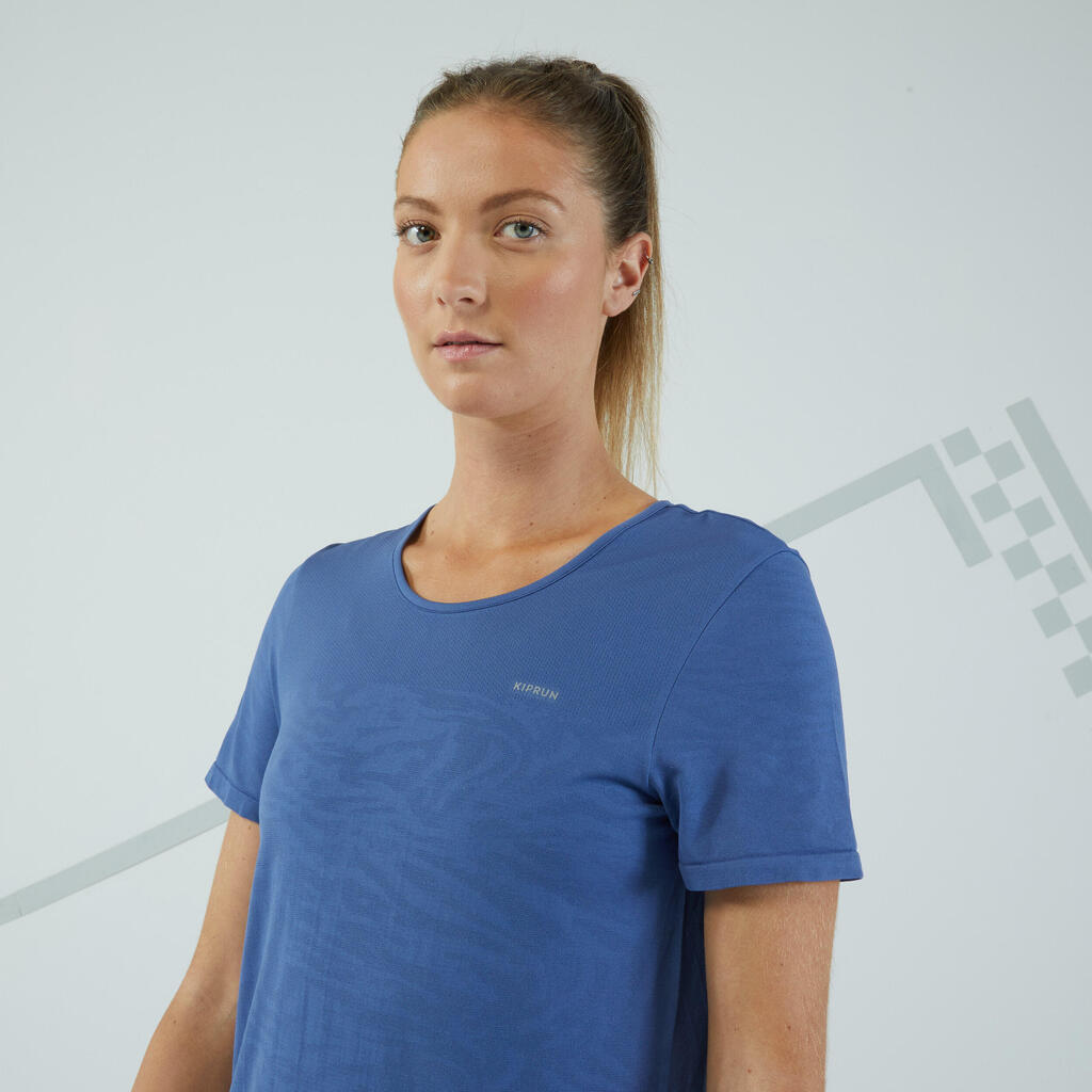 Laufshirt kurzarm Damen Seamless - Run 500 Komfort türkis