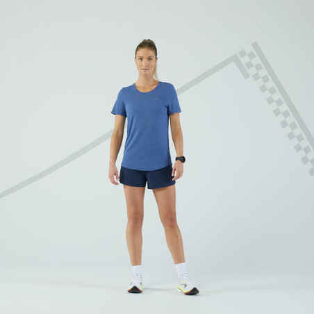 Laufshirt kurzarm Damen atmungsaktiv - Care grau