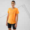Women's Seamless Running & Trail T-Shirt-KIPRUN Run 500 Comfort-Orange