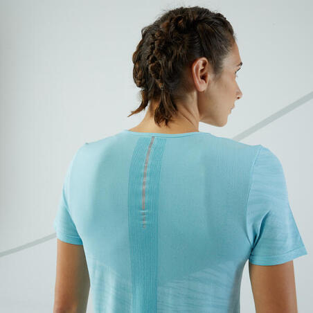 Majica kratkih rukava za trčanje Kiprun Care prozračna ženska - nebo plava