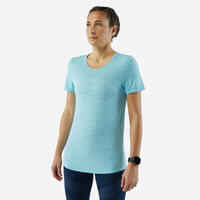 Camiseta running transpirable Mujer KIPRUN CARE azul celeste