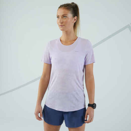 
      Women's Running & Trail Seamless T-Shirt-KIPRUN Run 500 Comfort-mauve
  