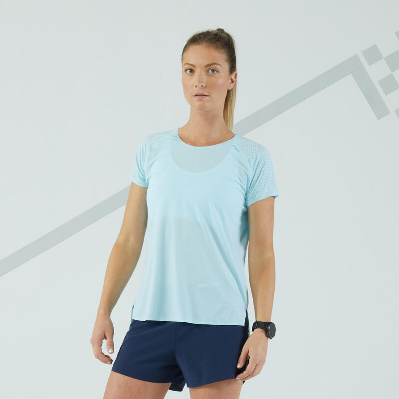 T-Shirt running Femme - KIPRUN LIGHT bleu ciel