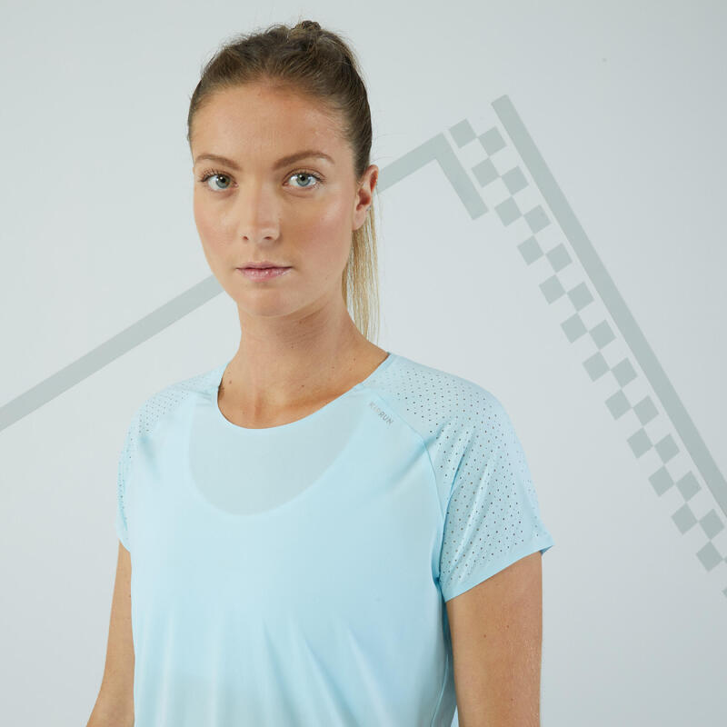 Laufshirt kurzarm Damen - Light hellblau