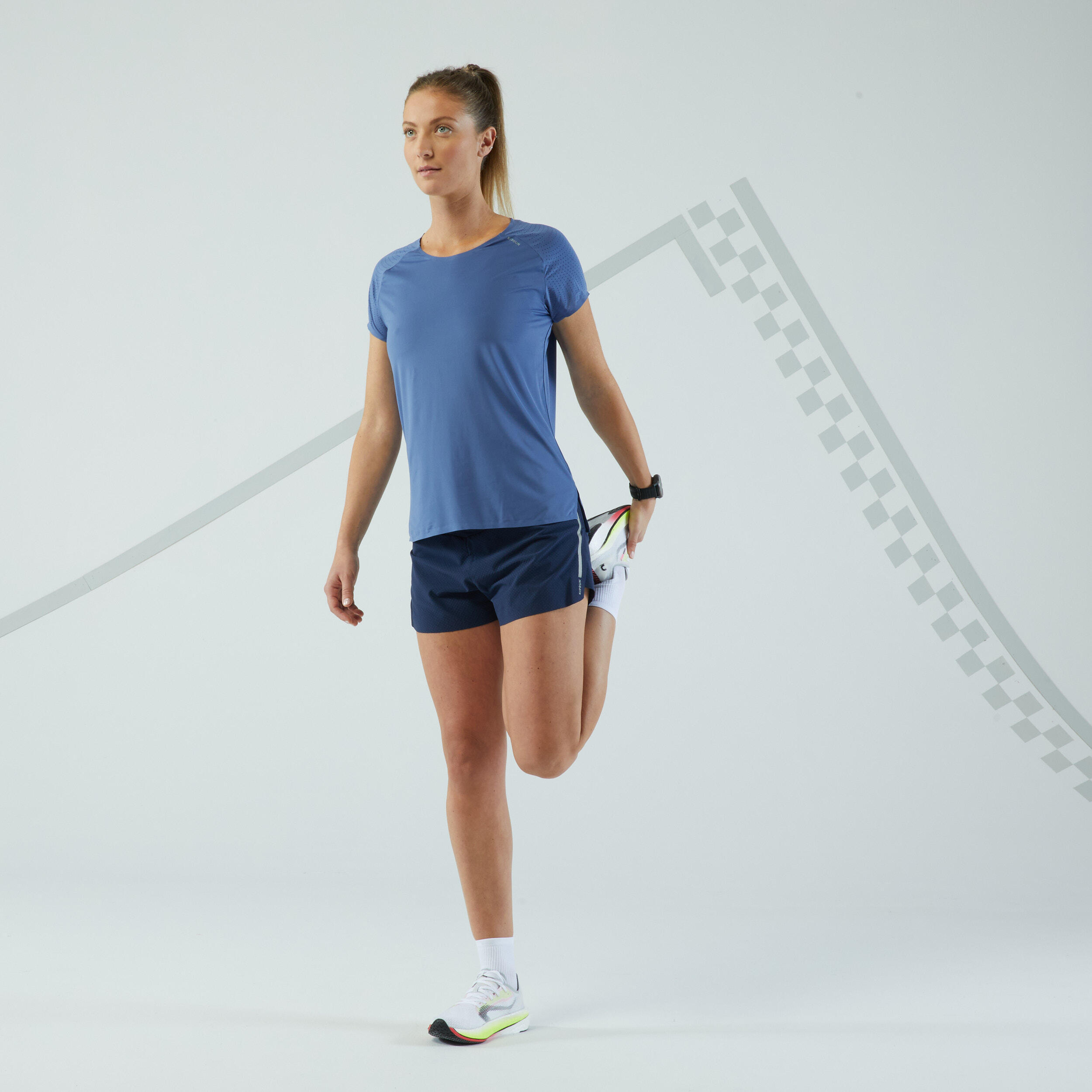 Women's Lightweight KIPRUN Run 900 Light Running T-Shirt - Slate Blue 2/9