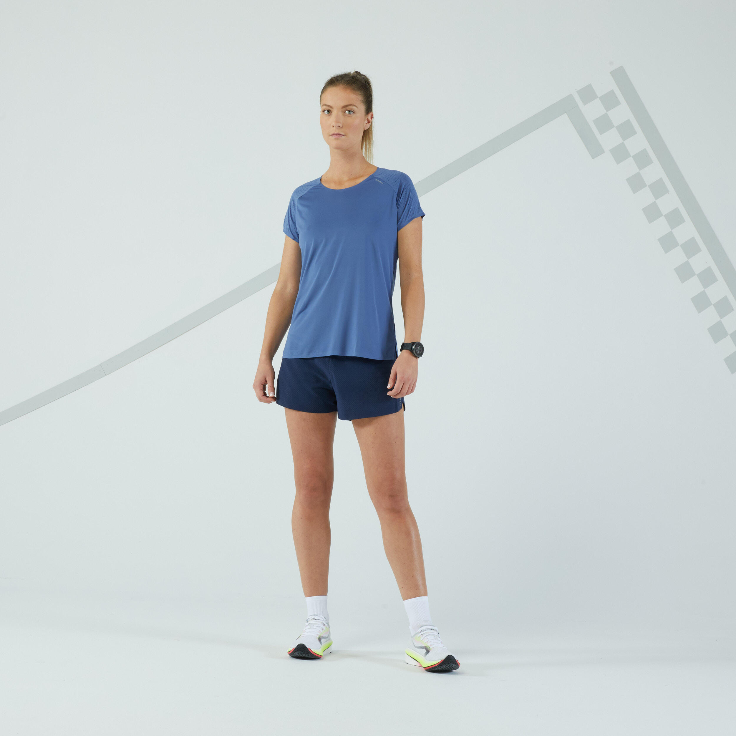 Women's Lightweight KIPRUN Run 900 Light Running T-Shirt - Slate Blue 5/9