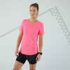 Laufshirt kurzarm Damen Seamless - Run 500 Komfort rosa