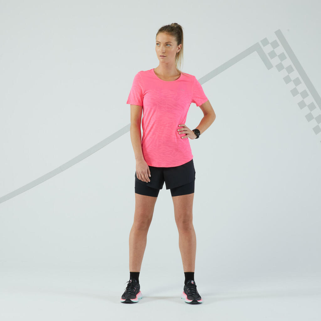 MAJICA ZA TRČANJE KIPRUN RUN 500 COMFORT ŽENSKA BEŠAVNA ZELENA