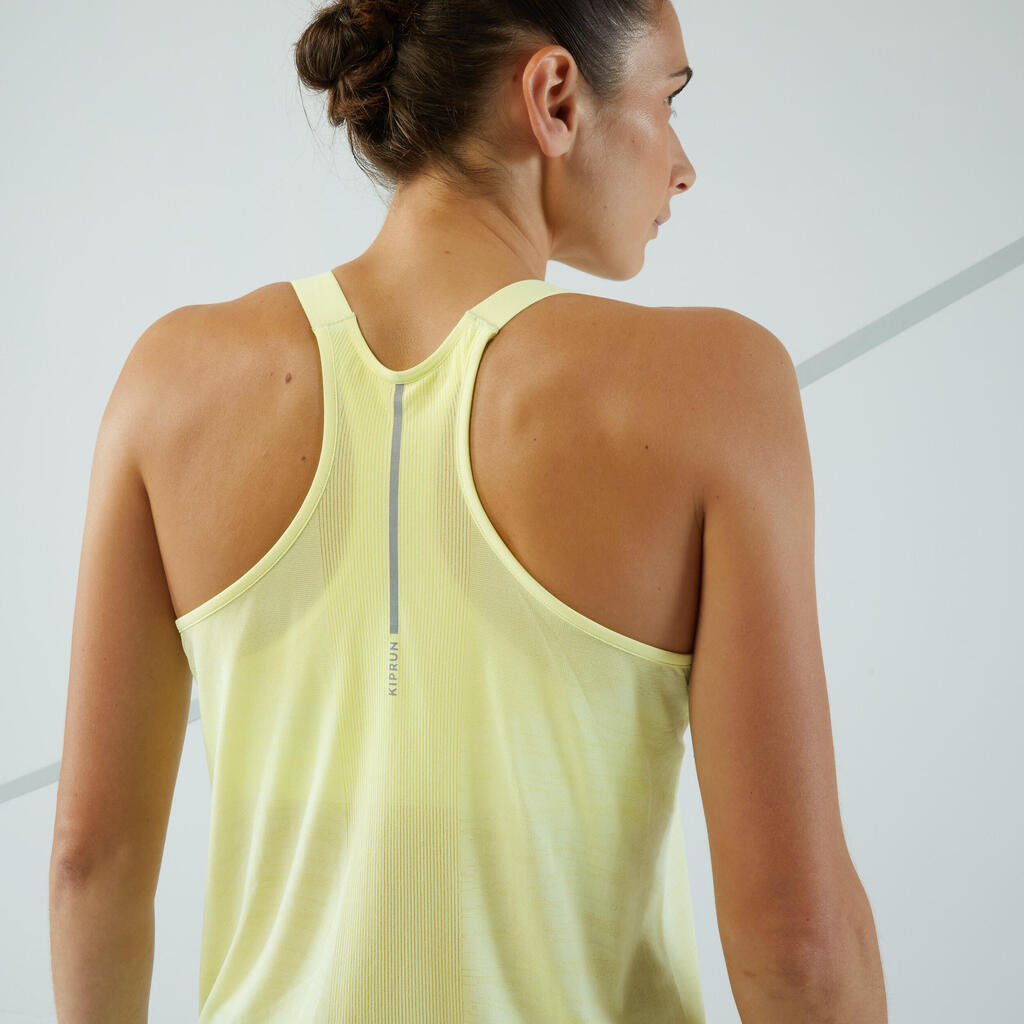 Lauf-Tanktop Damen nahtlos - Run 500 Comfort gelb