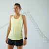 Moteriški bėgimo marškinėliai be rankovių su įsiūta liemenėle „Kiprun Care“, geltona