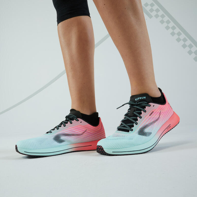 Zapatillas Running Kiprun KD 800 Mujer Verde Rosa