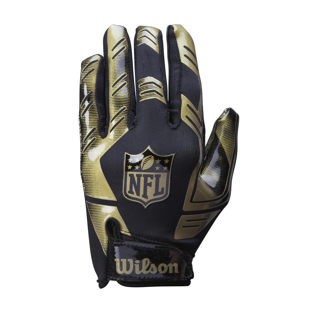 Rukavice na americký futbal strečové NFL FIT čierno-zlaté