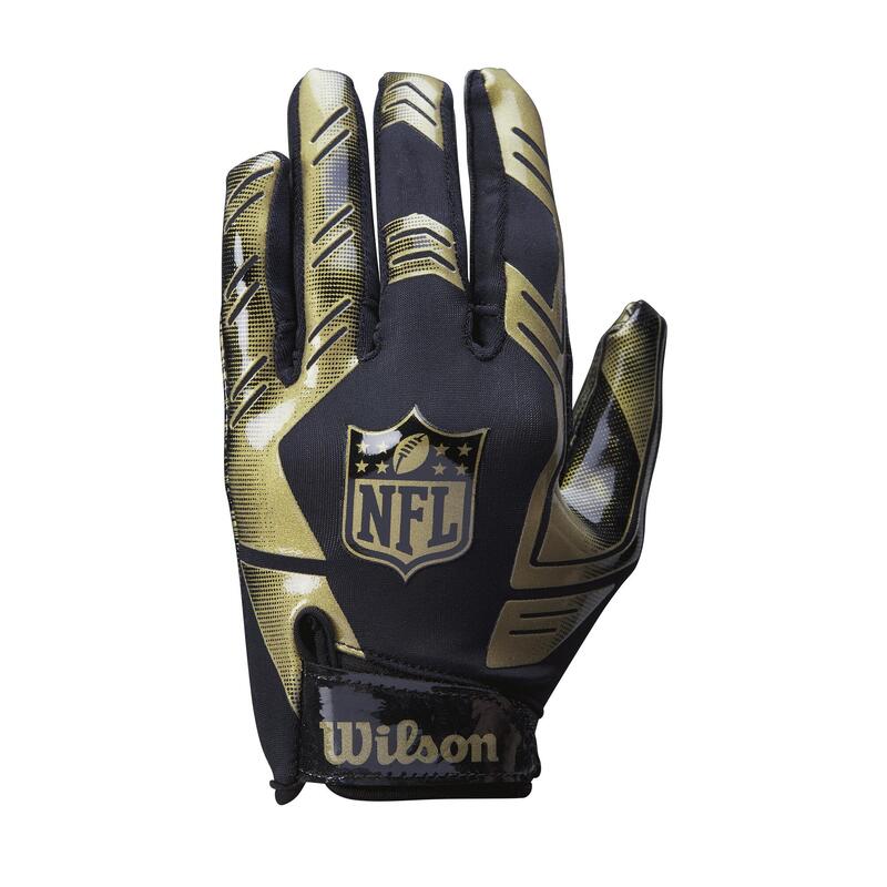 Guantes de fútbol americano - GUANTE NFL STRETCH FIT Negro dorado