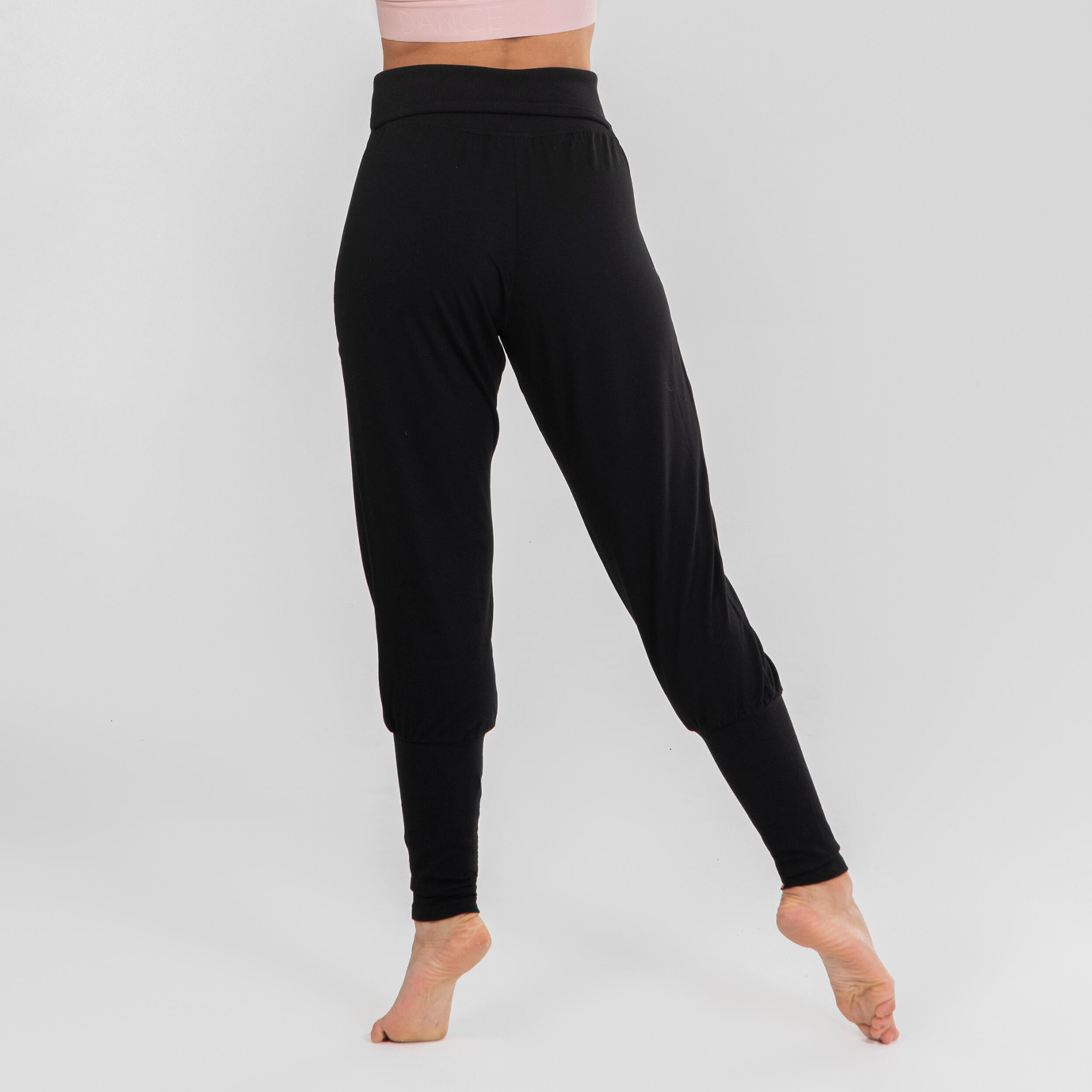 Pantaloni da danza moderna da donna con orlo stretto - nero