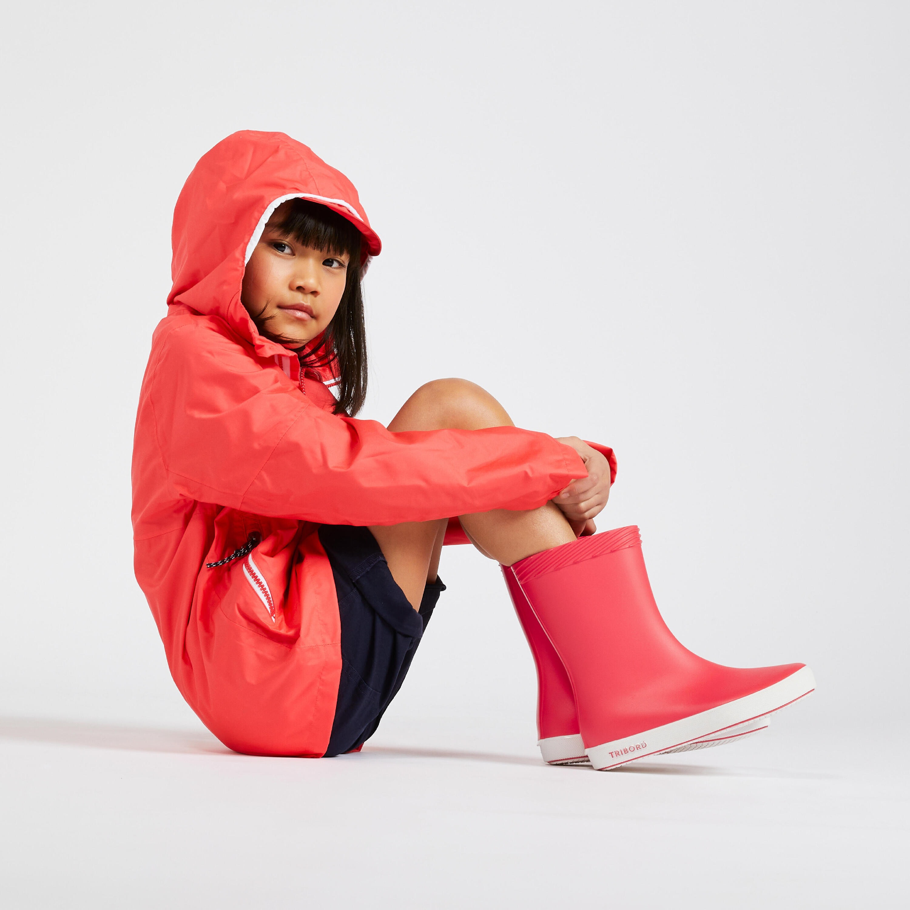 Kids' Rain Boots 100 Pink 5/7