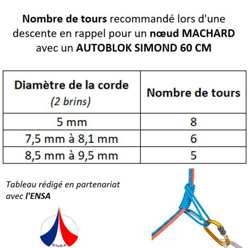 Cordino de 60 cm para nudo autobloqueante de escalda Simond